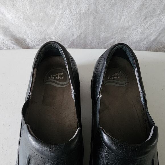 Dansko Shoes Womens 9.5 Black Leather Slip On Clogs Comfort Nurse Work EU 40 - Picture 11 of 12